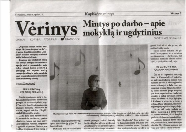Didžiuojamės savo mokytojais !